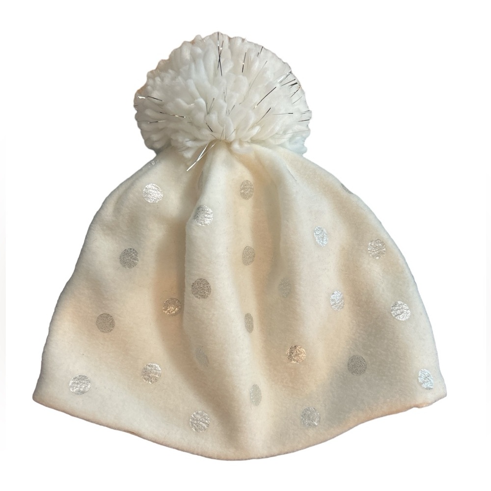 GapKids Fleece Hat, Cream and Silver, Size S/M